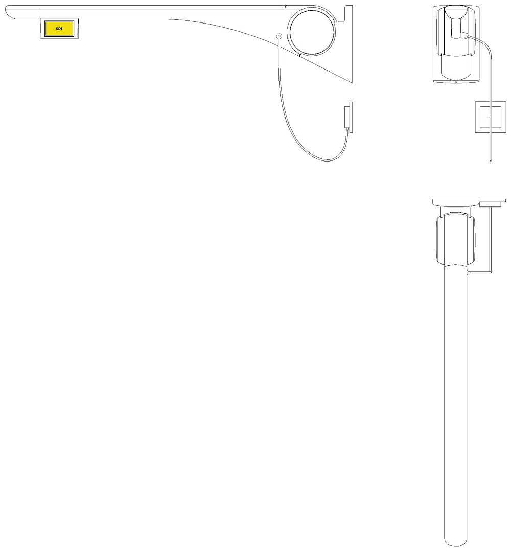 HEWI Stützklappgriff Basic,900 mm,rechts Funktaste(E-Ausf.) anthr hgl-wem