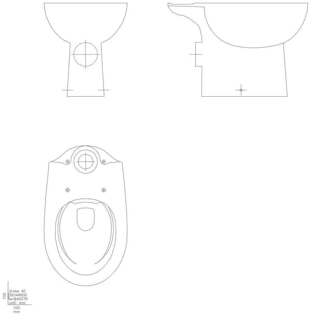 GROHE Stand-WC-Kombination Bau Keramik 39349 ohne Spülkasten alpinweiß