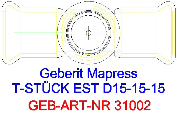 GE Mapress Edelstahl T-Stück egal d15-15-15_31002_G