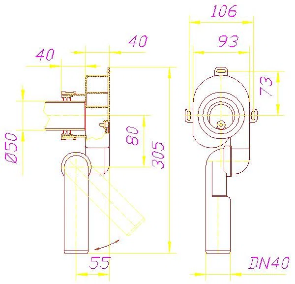 DALLMER Urinal-Absaug-Siphon HL 430, DN 40