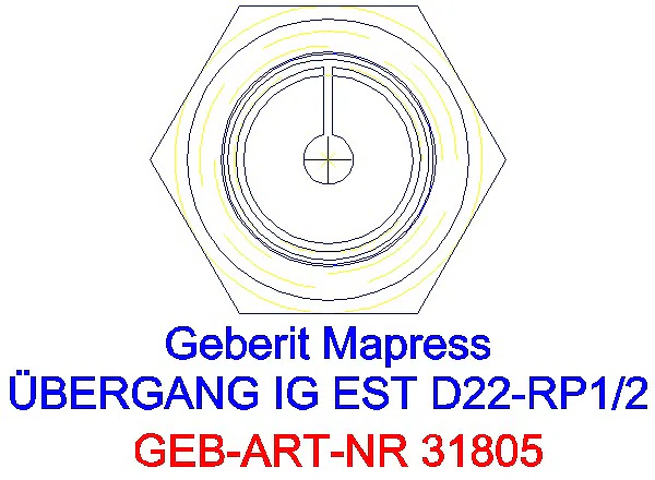 GE Mapress Edelstahl Übergang mit IG d22-Rp1/2_31805_L