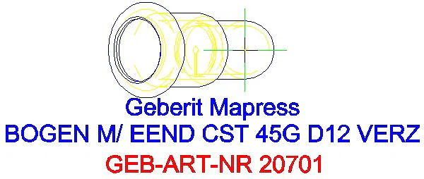 GE Mapress C-Stahl Bogen 45Gr mit Einschubende d12 verzinkt_20701_G