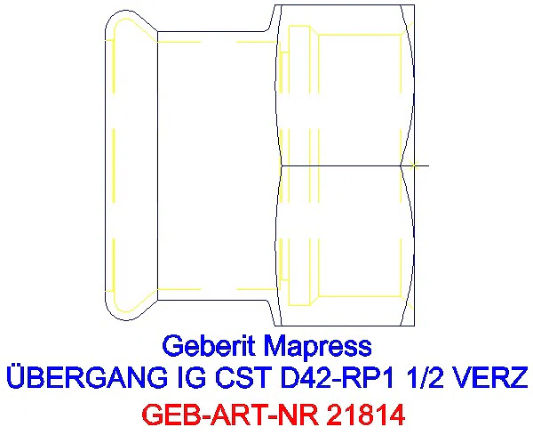 GE Mapress C-Stahl Übergang mit IG d42-Rp1 1/2 verzinkt_21814_A