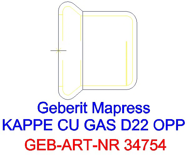 GE Mapress Kupfer Kappe (Gas) d22_34754_A