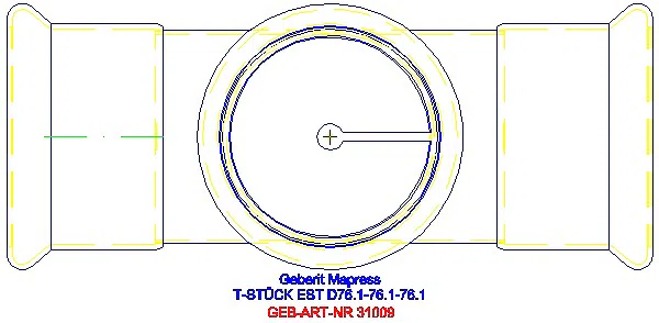 GE Mapress Edelstahl T-Stück egal d76,1-76,1-76,1_31009_G