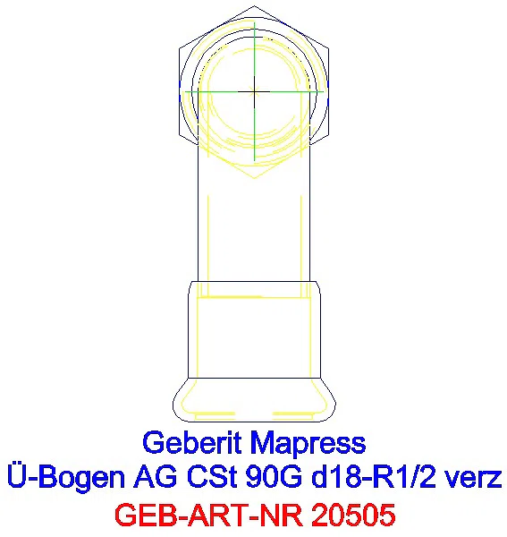 GE Mapress C-Stahl Übergangsbogen 90Gr mit AG d18-R1/2 verzinkt_20505_G