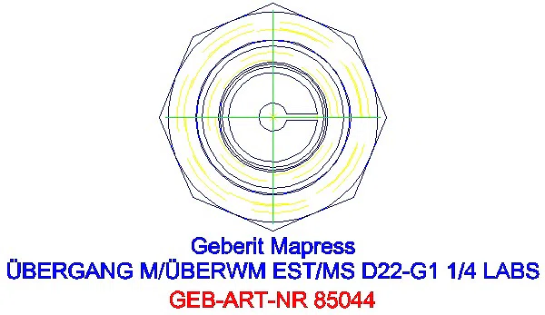 GE Mapress Edelstahl Übergang mit Überwurfmutter (LABS-frei) d22-G1 1/4_85044_L