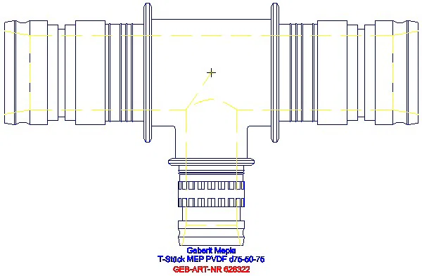 GE Mepla T-Stück reduziert PVDF d75-50-75_628.322.00.5_A