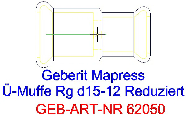 GE Mapress Kupfer Muffe reduziert d15-12_62050_A