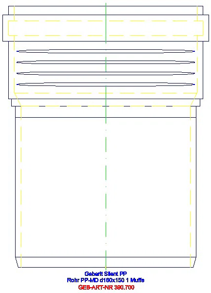 GE Silent-PP Rohr mit Muffe d160x5,2 L:15cm_390.700.14.1_A