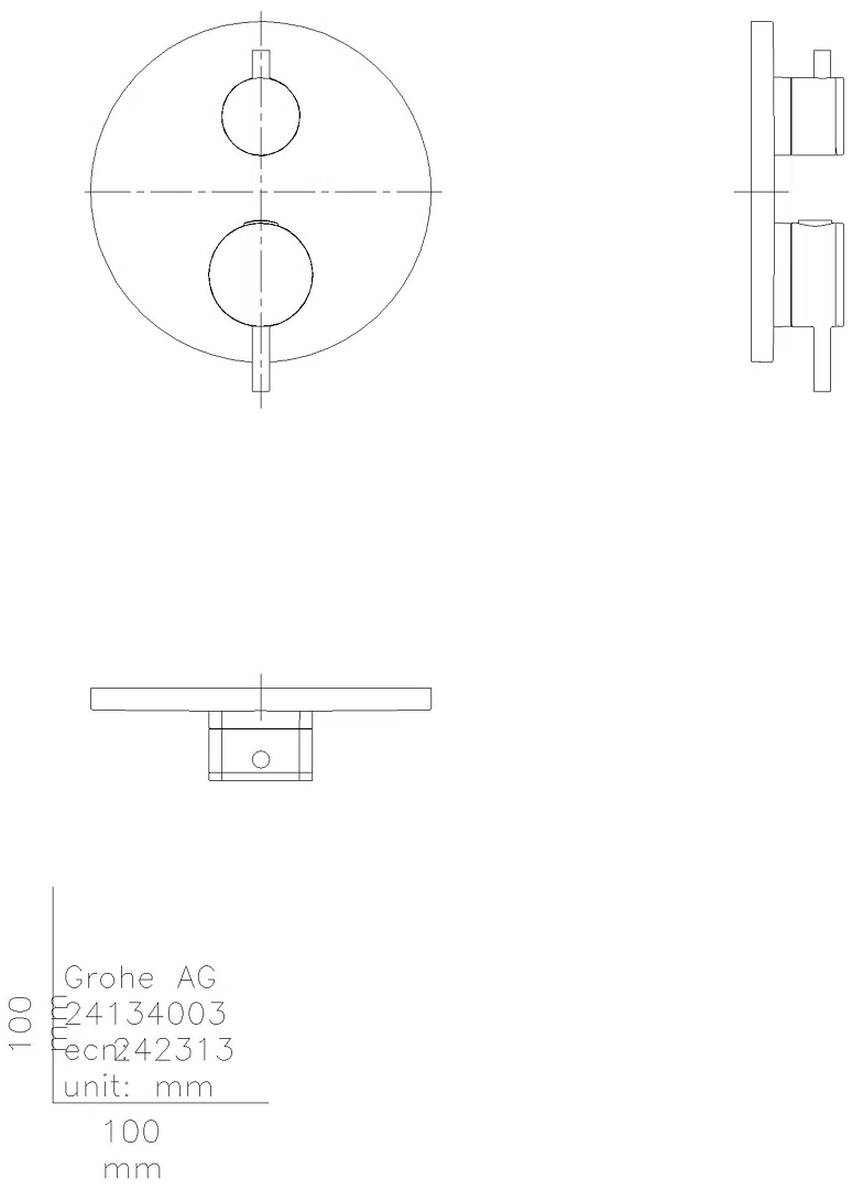 GROHE THM-Brausebatt. Atrio 24358 FMS für 35604 2-Wege-Umstellung cool sunrise