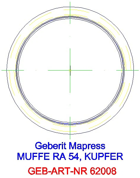 GE Mapress Kupfer Muffe d54_62008_L