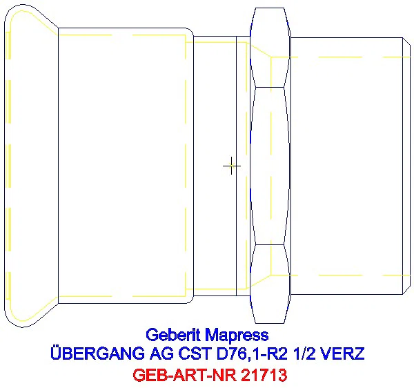 GE Mapress C-Stahl Übergang mit AG d76,1-R2 1/2 verzinkt_21713_A