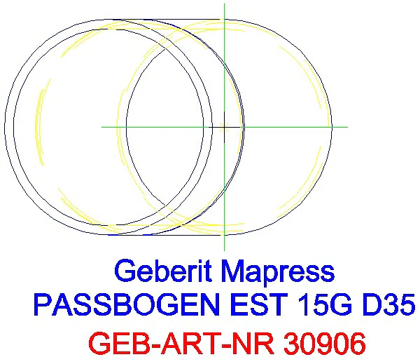 GE Mapress Edelstahl Passbogen 15Gr d35_30906_G