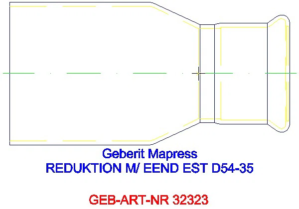 GE Mapress Edelstahl Reduktion mit Einschubende d54-35_32323_L