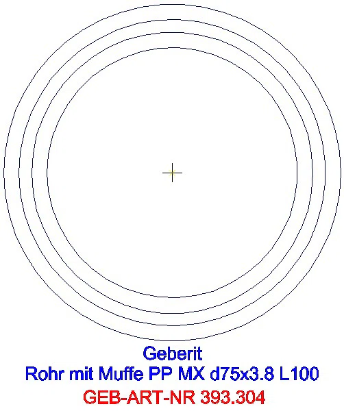 GE Silent-Pro Rohr mit Muffe d75mm L100cm_393.304.14.1_A