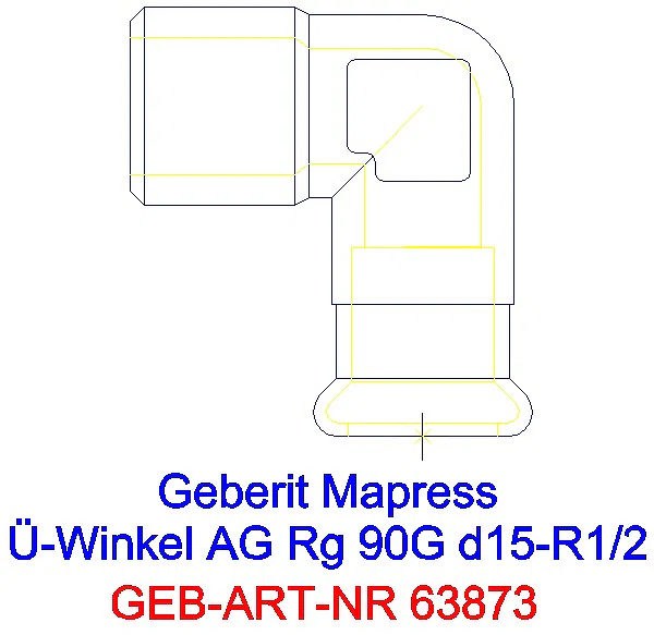 GE Mapress Kupfer Übergangswinkel 90Gr mit AG Rg d15-R1/2_63873_A