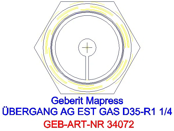 GE Mapress Edelstahl Übergang mit AG (Gas) d35-R1 1/4_34072_L