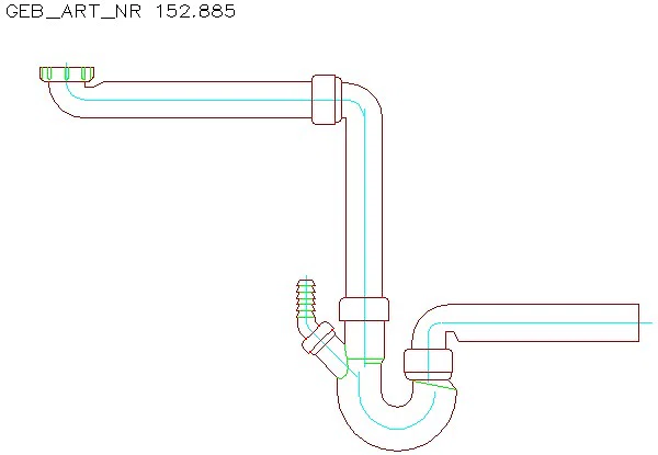 GE Rohrbogengeruchsverschluss für ein Spülbecken Raumsparmodell G1 1/2x40_152.885.11.1_A