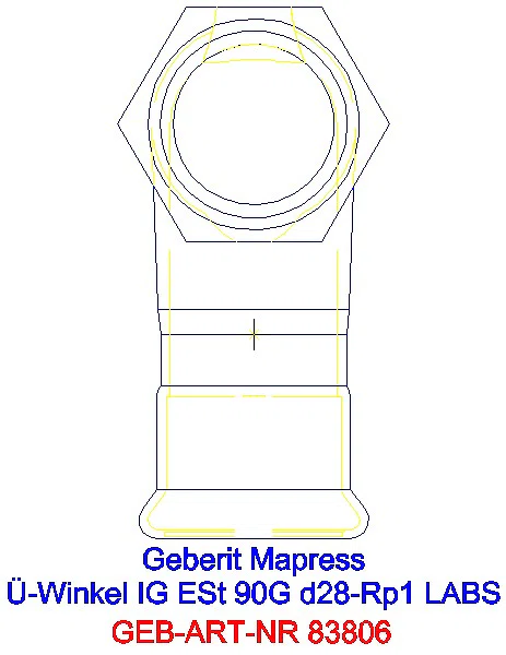 GE Mapress Edelstahl Übergangswinkel 90Gr mit IG (LABS-frei) d28-Rp1_83806_L