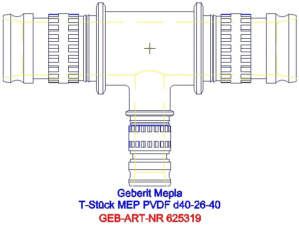 GE Mepla T-Stück reduziert PVDF d40-26-40_625.319.00.5_A