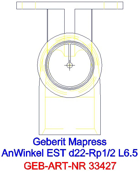 GE Mapress Edelstahl Anschlusswinkel 90Gr abgesetzt d22-Rp3/4_33427_G