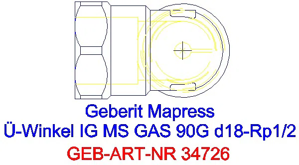 GE Mapress Kupfer Übergangswinkel 90Gr mit IG (Gas) Ms d18-Rp1/2_34726_G