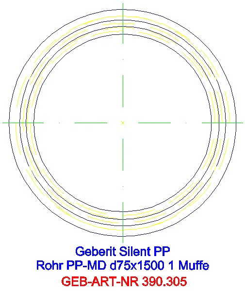 GE Silent-PP Rohr mit Muffe d75x2,6 L:150cm_390.305.14.1_G