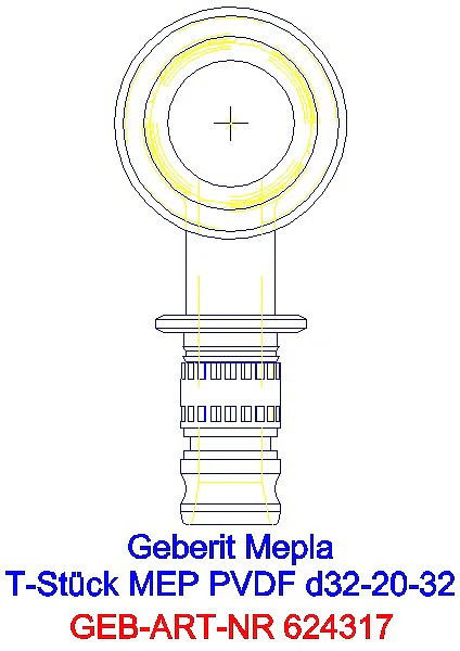 GE Mepla T-Stück reduziert PVDF d32-20-32_624.317.00.5_L