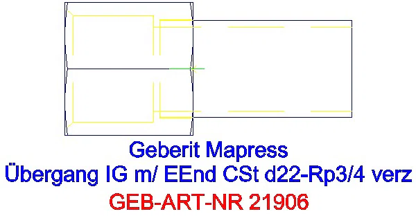 GE Mapress C-Stahl Übergang mit IG und Einschubende d22-Rp3/4 verzinkt_21906_G