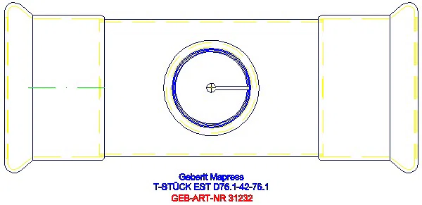 GE Mapress Edelstahl T-Stück reduziert d76,1-42-76,1_31232_G