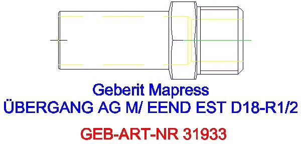 GE Mapress Edelstahl Übergang mit AG und Einschubende d18-R1/2_31933_A