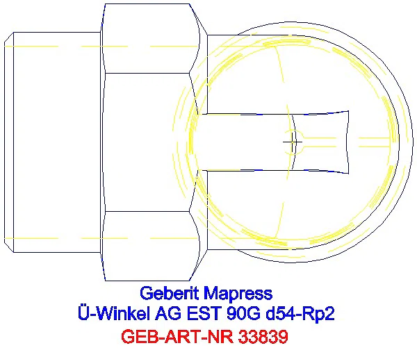 GE Mapress Edelstahl Übergangswinkel 90Gr mit AG d54-R2_33839_G