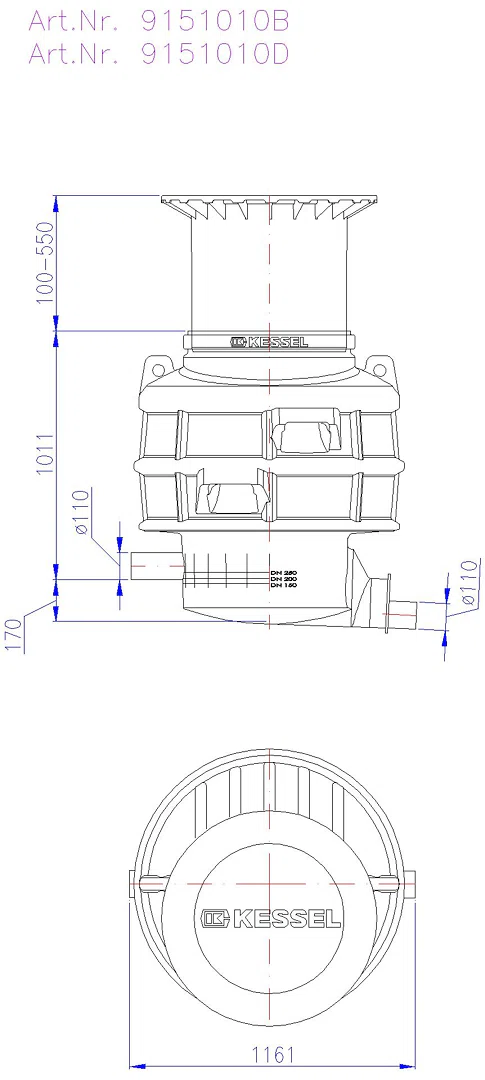 KESSEL-Probenahmeschacht LW 1000, DN 100, Klasse D