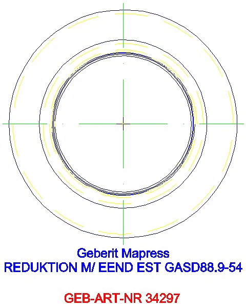 GE Mapress Edelstahl Reduktion mit Einschubende (Gas) d88.9-54_34297_A