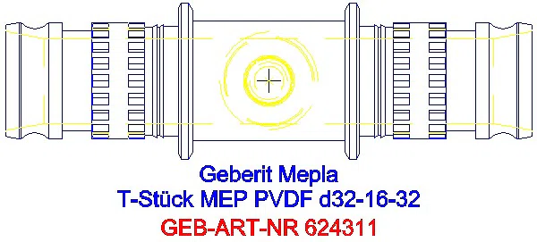 GE Mepla T-Stück reduziert PVDF d32-16-32_624.311.00.5_G