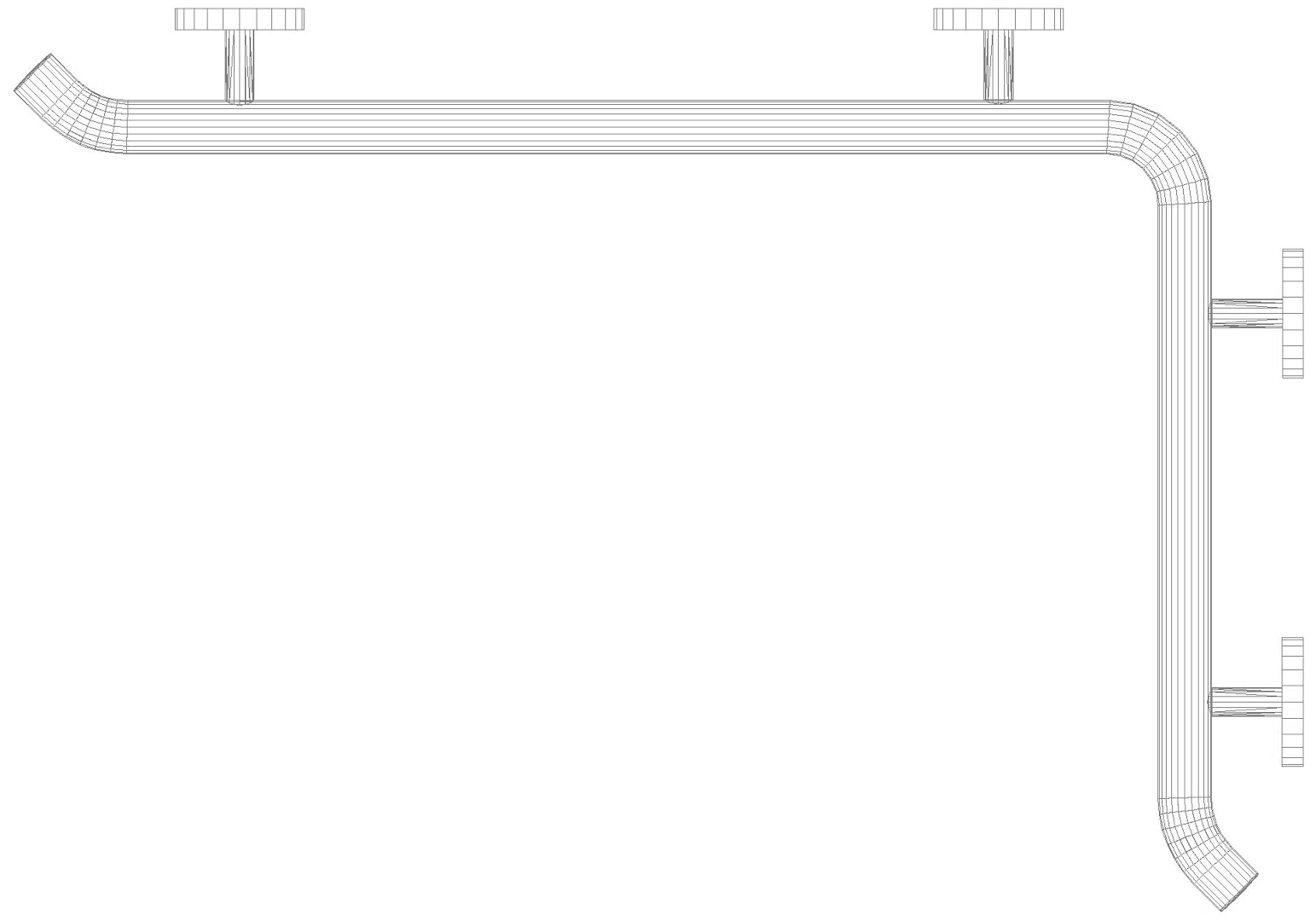 HEWI Dusch-Wannenhdl.,W1:800mm,W2:560mm, d:33mm, Kst., chromoptisch beschichtet