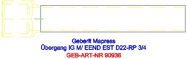 GE Mapress Edelstahl Übergang mit IG und Einschubende d22-Rp3/4_90936_G