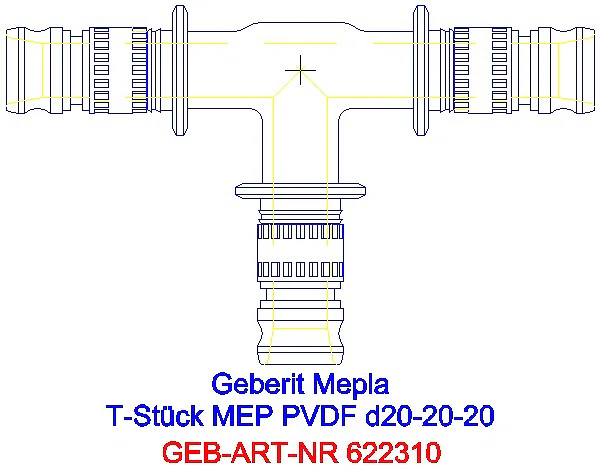 GE Mepla T-Stück egal PVDF d20-20-20_622.310.00.5_A