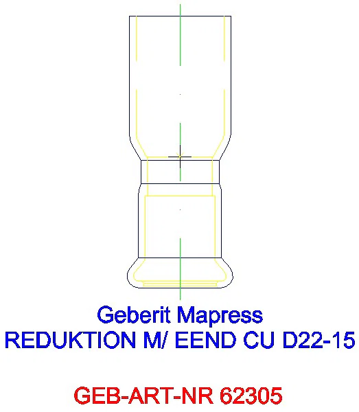 GE Mapress Kupfer Reduktion mit Einschubende d22-15_62305_G