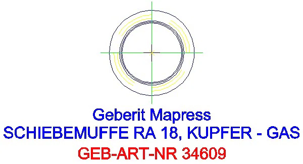 GE Mapress Kupfer Schiebemuffe Gas d18_34609_L