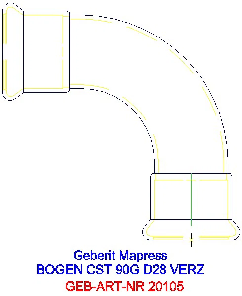 GE Mapress C-Stahl Bogen 90Gr d28 verzinkt_20105_A
