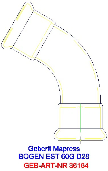 GE Mapress Edelstahl Bogen 60Gr d28_36164_A
