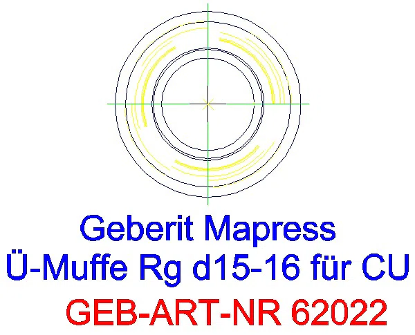GE Mapress Kupfer Übergangsmuffe Rg d15-16_62022_L