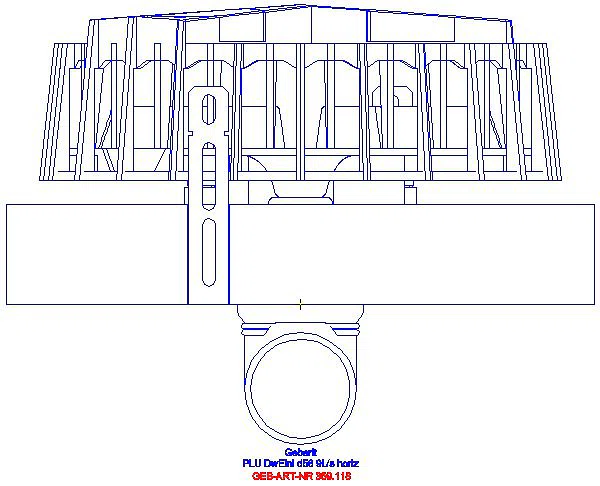 GE Pluvia Dachwassereinlauf: 9l/s Abgang horizontal_359.118.00.1_A