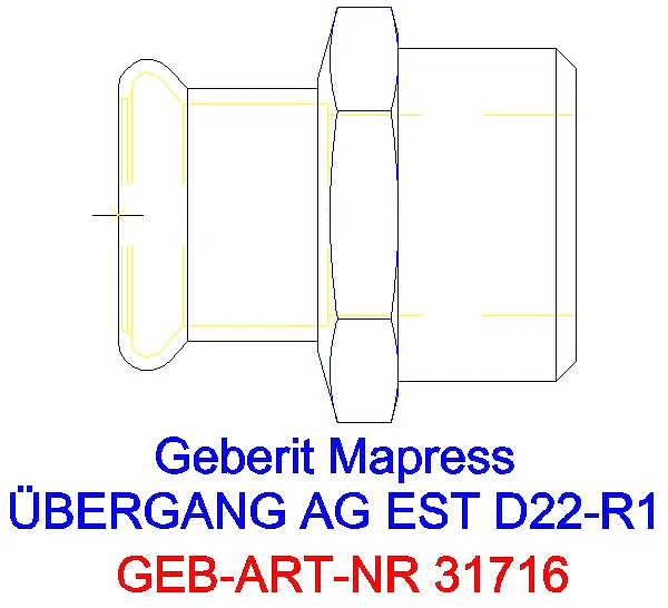 GE Mapress Edelstahl Übergang mit AG d22-R1_31716_G