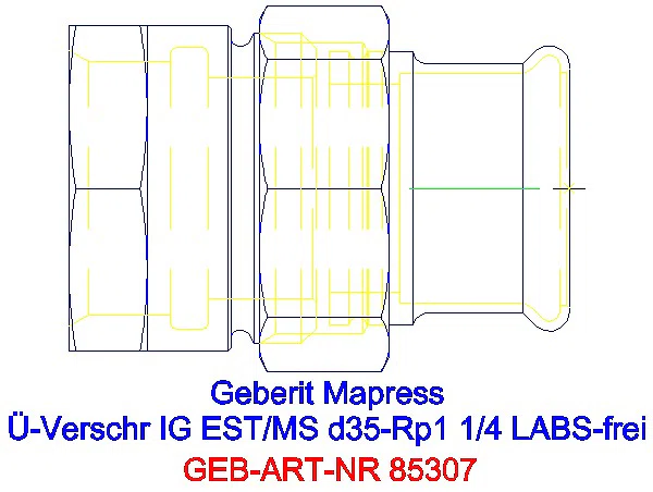 GE Mapress Edelstahl Übergangsverschr. mit IG (LABS-frei) d35-Rp1 1/4_85307_G