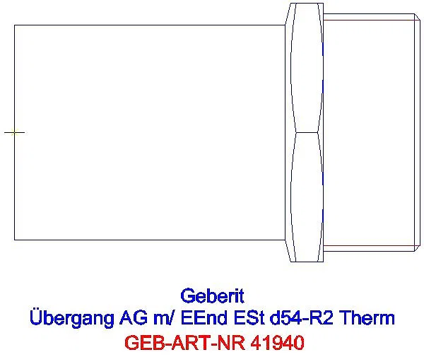 GE Mapress Therm Übergang mit AG und Einschubende d54-R2_41940_A
