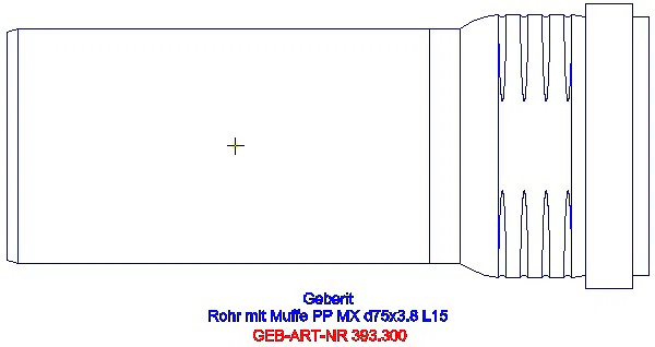 GE Silent-Pro Rohr mit Muffe d75mm L15cm_393.300.14.1_L