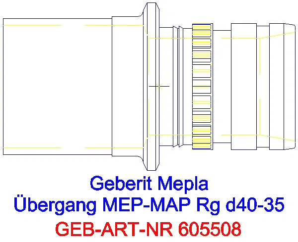 GE Mepla Übergang auf Mapress mit Einschubende Rg d40-35_605.508.00.5_A
